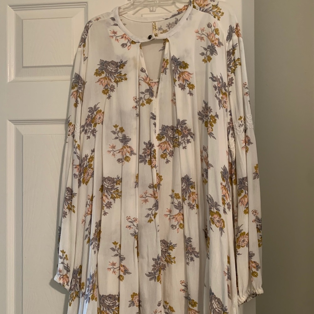 Free people long sleeve floral dress size xs